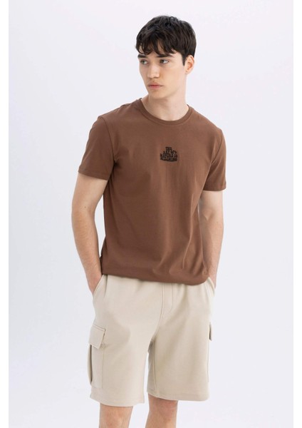 Regular Fit Kargo Cepli Basic Düz Bermuda Şort D0476AX24SM