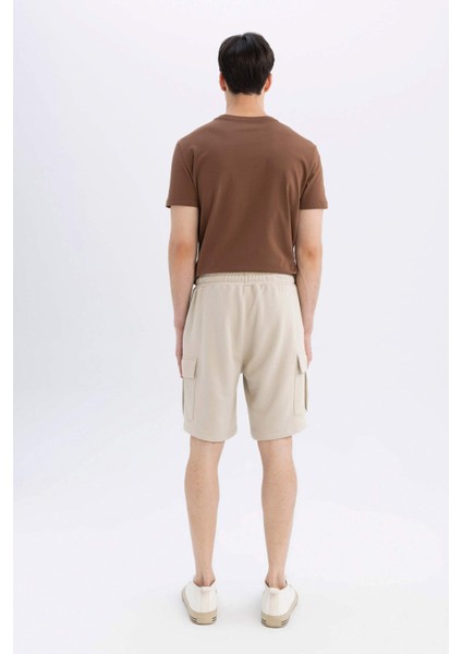 Regular Fit Kargo Cepli Basic Düz Bermuda Şort D0476AX24SM