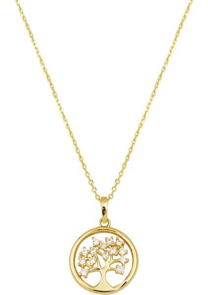 Hayat Ağacı 14 Ayar Altın Kolye