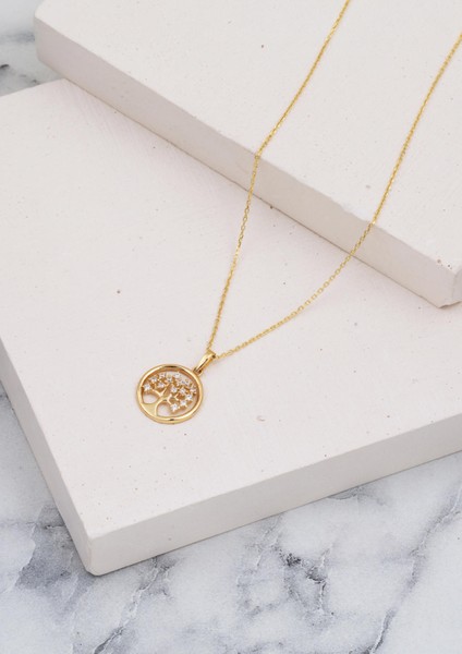 Hayat Ağacı 14 Ayar Altın Kolye modelleri