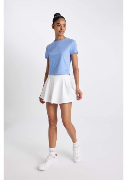 Fit Slim Fit Dar Kesim Bisiklet Yaka Arma Baskılı Sporcu Kısa Kollu Tişört C8369AX24HS
