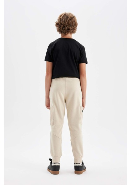 Erkek Çocuk Baskılı Beli Paçası Lastikli Cepli Jogger Okul Eşofman Altı