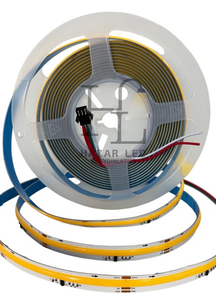 24V 10MM 360 Ledli Pixel Cob Şerit LED Gün Işığı IP20 5 Metre