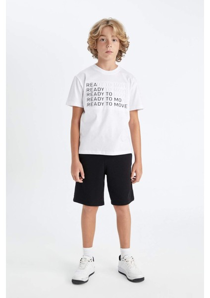 Erkek Çocuk Bisiklet Yaka Baskılı Kısa Kollu Tişört