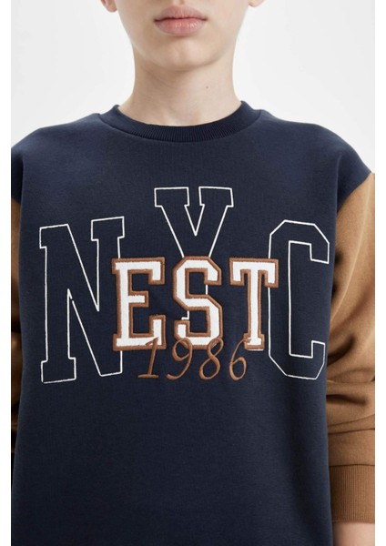 Erkek Çocuk Bisiklet Yaka Baskılı Sweatshirt C9794A824AU