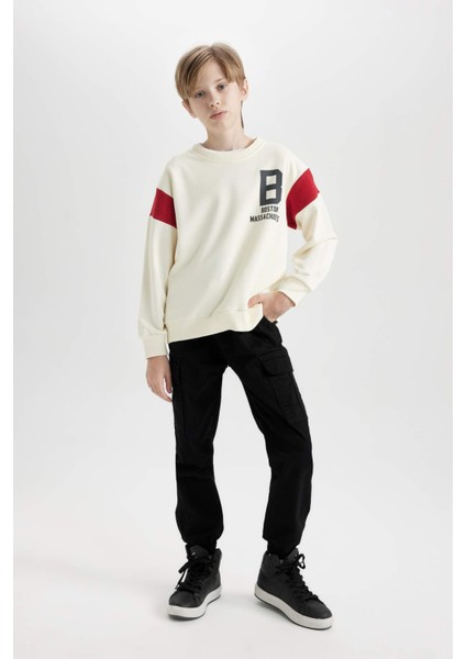 Erkek Çocuk Bisiklet Yaka Sırt Baskılı Sweatshirt C9796A824AU