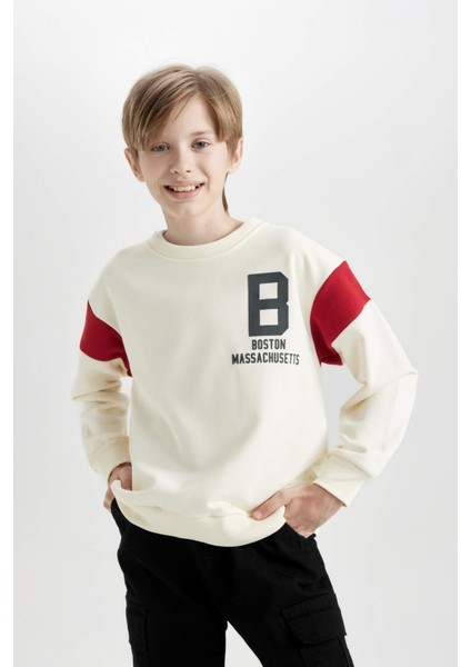 Erkek Çocuk Bisiklet Yaka Sırt Baskılı Sweatshirt C9796A824AU