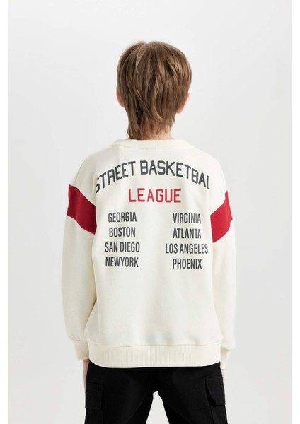 Erkek Çocuk Bisiklet Yaka Sırt Baskılı Sweatshirt C9796A824AU