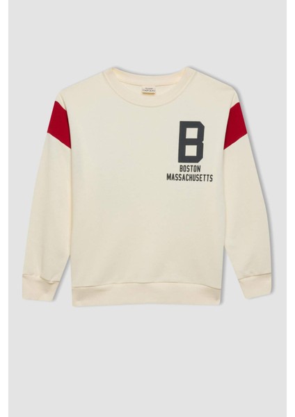 Erkek Çocuk Bisiklet Yaka Sırt Baskılı Sweatshirt C9796A824AU