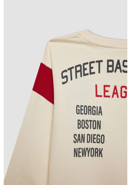 Erkek Çocuk Bisiklet Yaka Sırt Baskılı Sweatshirt C9796A824AU