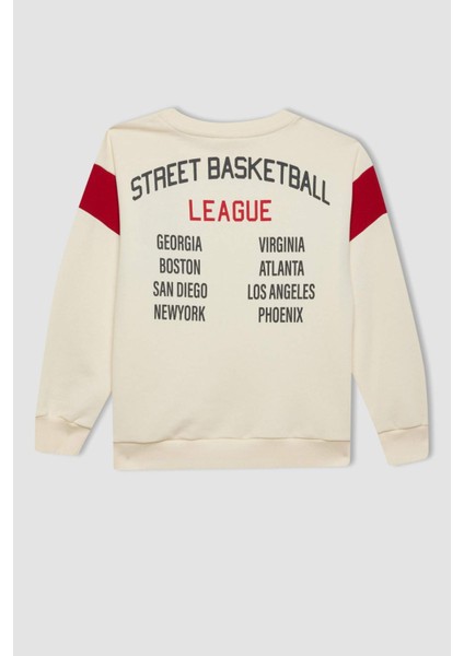 Erkek Çocuk Bisiklet Yaka Sırt Baskılı Sweatshirt C9796A824AU