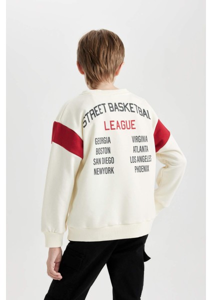 Erkek Çocuk Bisiklet Yaka Sırt Baskılı Sweatshirt C9796A824AU
