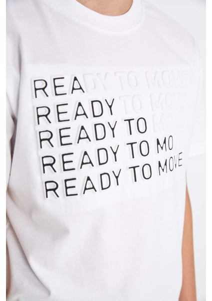 Erkek Çocuk Bisiklet Yaka Baskılı Kısa Kollu Tişört