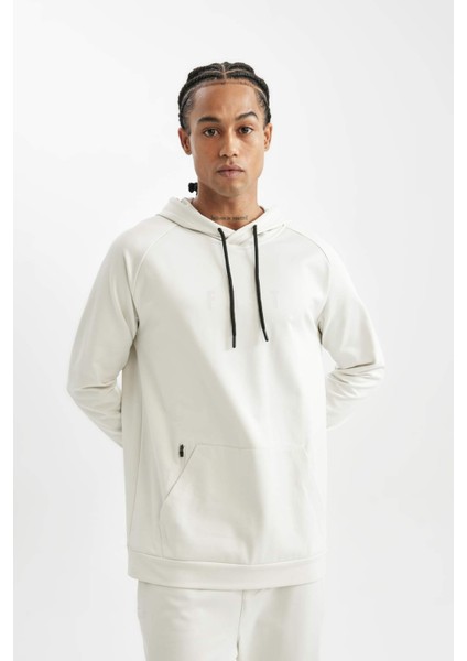 Fit Standart Fit Kapüşonlu Cepli Skuba Dalgıç Kumaş Sporcu Sweatshirt D1950AX24AU