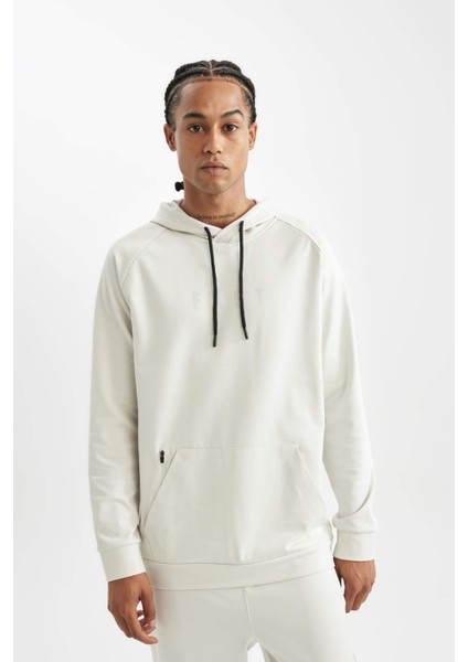 Fit Standart Fit Kapüşonlu Cepli Skuba Dalgıç Kumaş Sporcu Sweatshirt D1950AX24AU