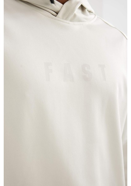 Fit Standart Fit Kapüşonlu Cepli Skuba Dalgıç Kumaş Sporcu Sweatshirt D1950AX24AU