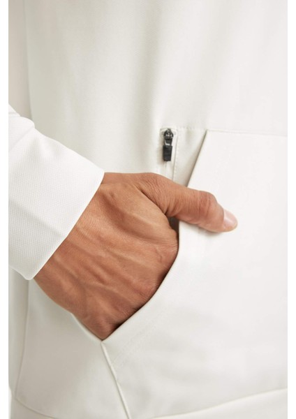 Fit Standart Fit Kapüşonlu Cepli Skuba Dalgıç Kumaş Sporcu Sweatshirt D1950AX24AU