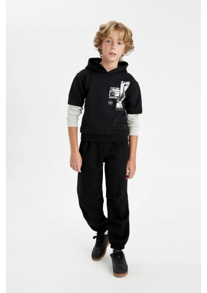 Erkek Çocuk Kapüşonlu Baskılı Sweatshirt C9793A824AU