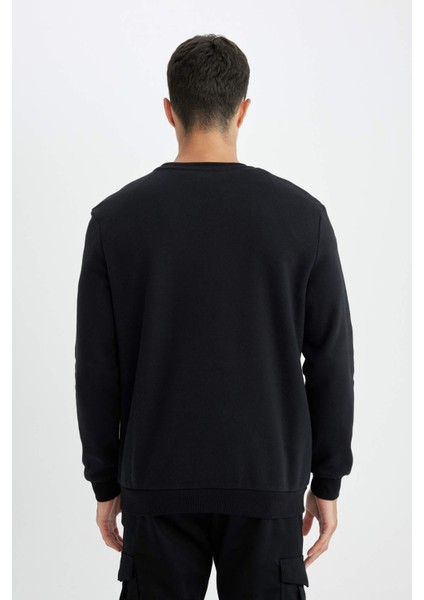 Regular Fit Bisiklet Yaka Kalın Basic Düz Sweatshirt T3777AZ24AU
