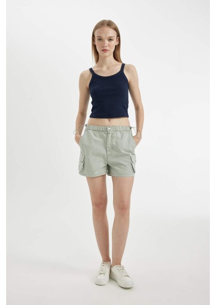 Coool %100 Pamuk Regular Fit Normal Bel Kısa Paça Gabardin Şort A3688AX24HS