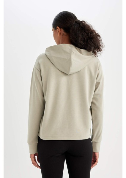 Fit Standart Fit Kapüşonlu Skuba Dalgıç Kumaş Sporcu Basic Düz Sweatshirt A5626AX24AU