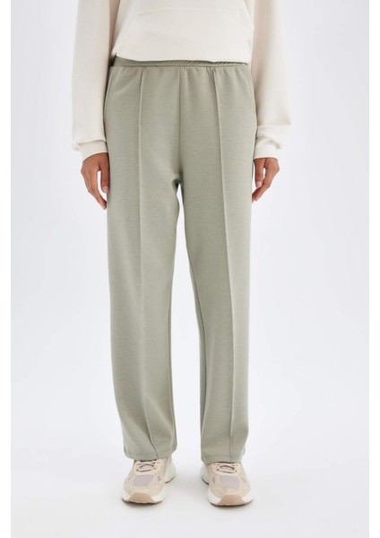 Fit Sporcu Jogger İnce Eşofman Altı Basic Düz Standart Fit Geniş Paça Skuba Dalgıç Kumaş A5628AX24AU
