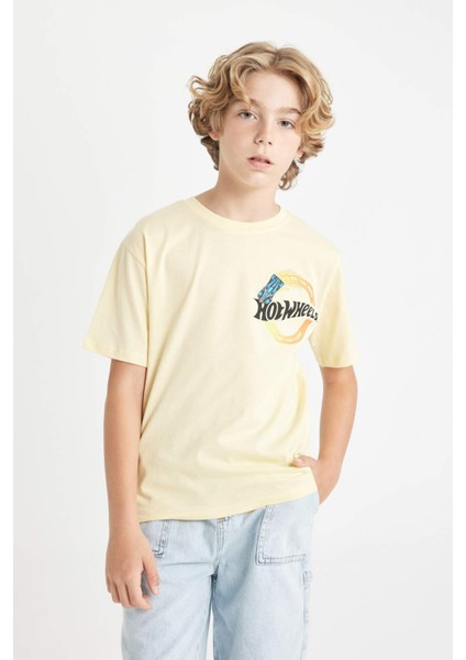 Erkek Çocuk Hot Wheels Bisiklet Yaka Kısa Kollu Tişört D1369A824SM