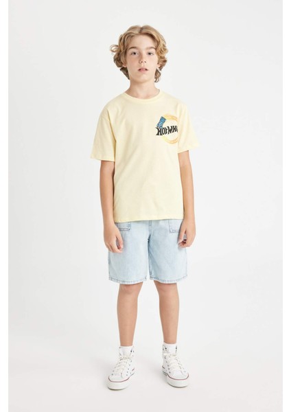 Erkek Çocuk Hot Wheels Bisiklet Yaka Kısa Kollu Tişört D1369A824SM