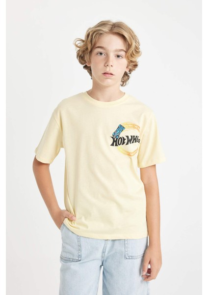 Erkek Çocuk Hot Wheels Bisiklet Yaka Kısa Kollu Tişört D1369A824SM