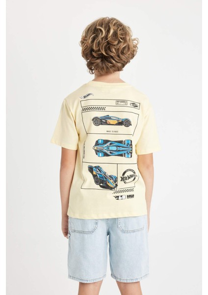 Erkek Çocuk Hot Wheels Bisiklet Yaka Kısa Kollu Tişört D1369A824SM