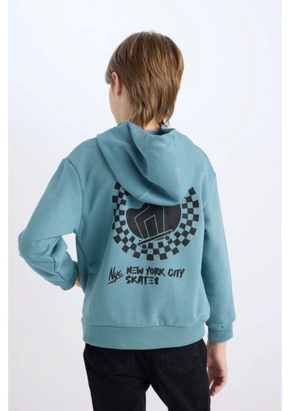 Erkek Çocuk Kapüşonlu Sırt Baskılı Sweatshirt C9799A824WN