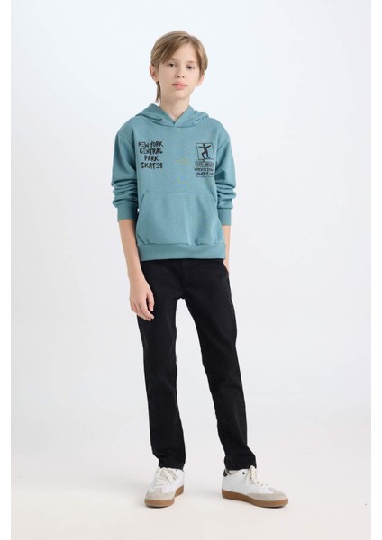 Erkek Çocuk Kapüşonlu Sırt Baskılı Sweatshirt C9799A824WN