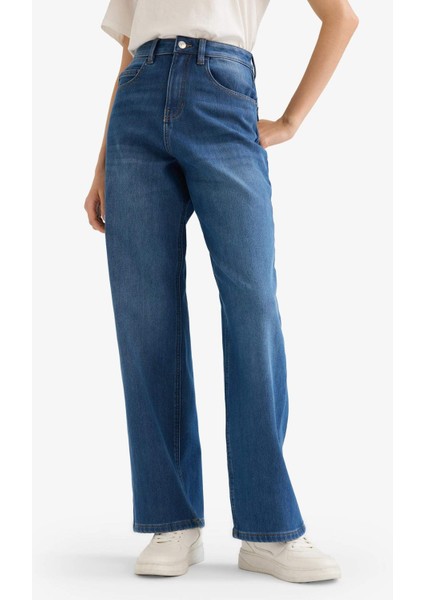 Relax Fit Yüksek Bel Uzun Jean Pantolon C9615AX24WN
