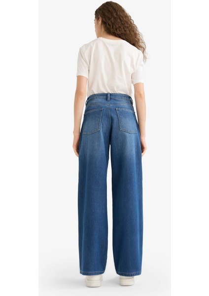 Relax Fit Yüksek Bel Uzun Jean Pantolon C9615AX24WN