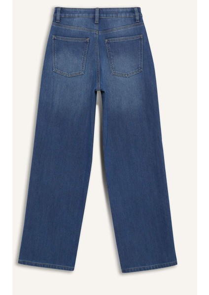 Relax Fit Yüksek Bel Uzun Jean Pantolon C9615AX24WN