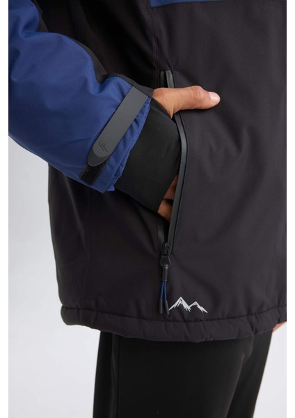 Fit Su Geçirmez Kayak Montu Su Geçirmez Kapüşonlu Polar Astarlı Fermuarlı Cepli D1823AX24WN