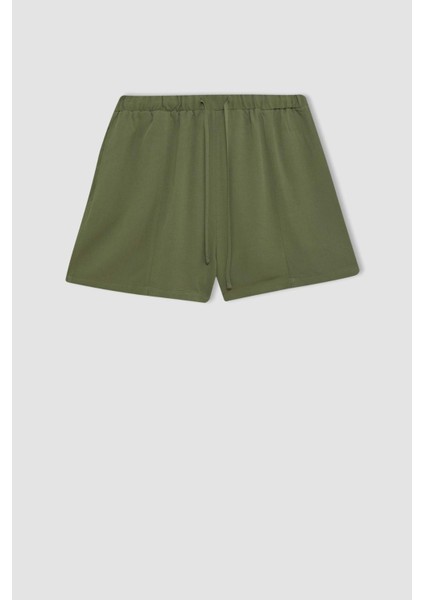 Regular Fit Normal Bel Keten Karışımlı Şort D0967AX24HS