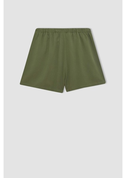 Regular Fit Normal Bel Keten Karışımlı Şort D0967AX24HS