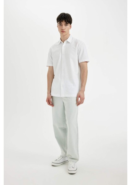 %100 Pamuk Wide Leg Fit Geniş Kalıp Normal Bel Geniş Paça Yazlık Jean Pantolon C2045AX24SM