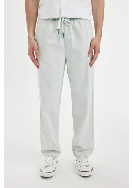 %100 Pamuk Wide Leg Fit Geniş Kalıp Normal Bel Geniş Paça Yazlık Jean Pantolon C2045AX24SM