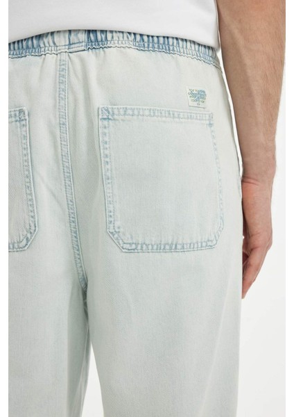 %100 Pamuk Wide Leg Fit Geniş Kalıp Normal Bel Geniş Paça Yazlık Jean Pantolon C2045AX24SM