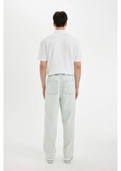 %100 Pamuk Wide Leg Fit Geniş Kalıp Normal Bel Geniş Paça Yazlık Jean Pantolon C2045AX24SM