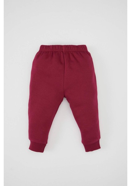 Kız Bebek 2'li Takım Baskılı Bisiklet Yaka Sweatshirt Beli Lastikli Eşofman Altı D0815A524AU
