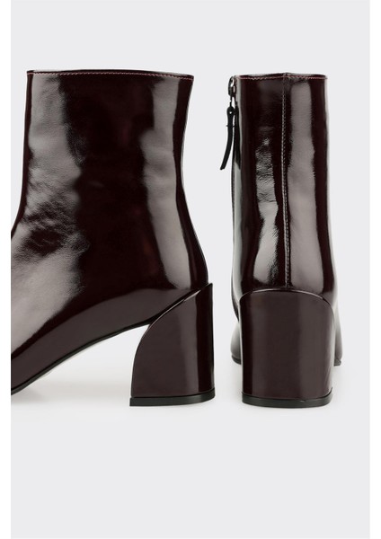 Bordo Deri Kadın Klasik Bot fırsatları