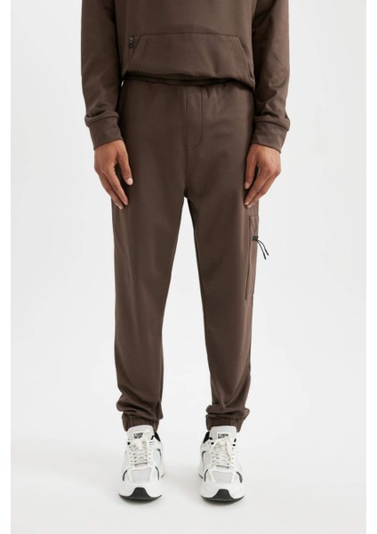 Sporcu Jogger Eşofman Altı Standart Fit Skuba Dalgıç Kumaş Fermuar Cepli Standart Paça D1952AX24AU