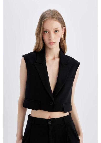 Crop Blazer Yelek D1199AX24SM