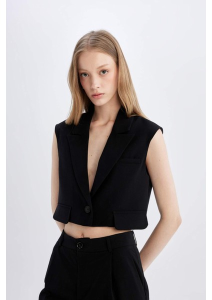 Crop Blazer Yelek D1199AX24SM