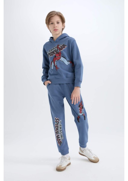 Erkek Çocuk 2'li Takım Marvel Comics Kapüşonlu Sweatshirt Beli Lastikli Eşofman Altı D2402A824AU