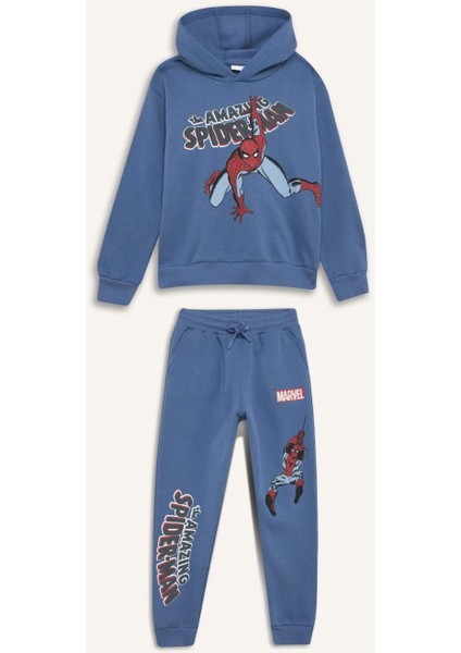 Erkek Çocuk 2'li Takım Marvel Comics Kapüşonlu Sweatshirt Beli Lastikli Eşofman Altı D2402A824AU