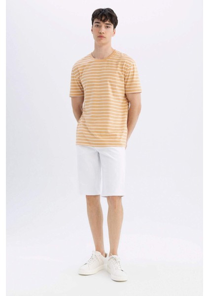 Slim Fit Dar Kesim Jean Bermuda Şort